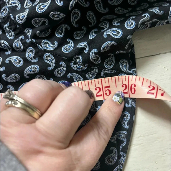 Wrangler Wrancher Paisley Snap Button Cowboy Rodeo Short Sleeve Shirt Size XL - Picture 4 of 6